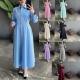 Blue Casual And Elegant Straight-leg Long-sleeve Shirt Dress