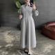 Blue Casual And Elegant Straight-leg Long-sleeve Shirt Dress