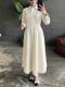 Blue Casual And Elegant Straight-leg Long-sleeve Shirt Dress