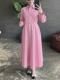 Blue Casual And Elegant Straight-leg Long-sleeve Shirt Dress