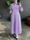 Blue Casual And Elegant Straight-leg Long-sleeve Shirt Dress