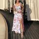 Summer New Womens Floral Print Long Dress