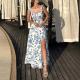Summer New Womens Floral Print Long Dress