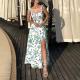 Summer New Womens Floral Print Long Dress