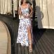Summer New Womens Floral Print Long Dress