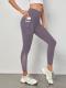 High Waist Grenadine Stitching Yoga Pants Pocket Quick-drying Breathable Hip Lifting Sport
