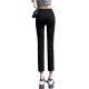 Black Plus Velvet Smoke Pipe Jeans Leggings