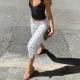 Polka-dot Print Elegant Sporty Casual Cropped Leggings