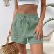 Niche Solid-Color Elastic-Waist Lace-Up Casual Shorts