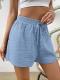 Niche Solid-Color Elastic-Waist Lace-Up Casual Shorts