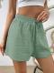 Niche Solid-Color Elastic-Waist Lace-Up Casual Shorts