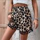 Womens Casual High-Waist Wide-Leg Shorts With Elastic Waist