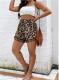 Womens Casual High-Waist Wide-Leg Shorts With Elastic Waist