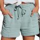 2026 European And American Cross-border New Summer Womens Clothing Amazon Wish High-Waisted Belted Loose Wide-Leg Short Pants For Women