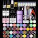 Acrylic Powder Crystal Liquid White French Nail Tip 42 Colors Dance Suits Bottom Rubber Seal Layers