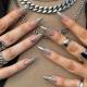 3D Three-dimensional Popular Rhinestone Relief Fake Nails