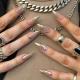 3D Three-dimensional Popular Rhinestone Relief Fake Nails