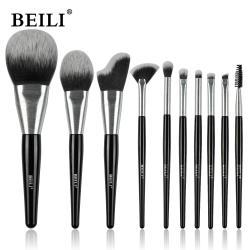 Beli 10pcs Professional Makeup Brush Set New Design Brushed Tube Makeup Brushes