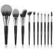 Beili Christmas Gift Makeup Brush Set Of 10, Kabuki Brushes With Synthetic Hair For Foundation, Concealer, And Eyeshadow.