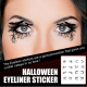 Halloween Eyeliner Patch, Scary Fashion Party Makeup Kit Bat Spider Decorative Eyeliner Eyeshadow Patch