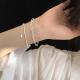 1 Set 999 Sterling Silver Double-Layer Stackable Bracelet, Minimalist Style, Perfect For Daily Wear And Valentines Gift