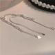 1 Set 999 Sterling Silver Double-Layer Stackable Bracelet, Minimalist Style, Perfect For Daily Wear And Valentines Gift