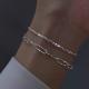1 Set 999 Sterling Silver Double-Layer Stackable Bracelet, Minimalist Style, Perfect For Daily Wear And Valentines Gift