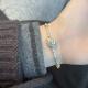 1pc 999 Sterling Silver Enamel Charm Bracelet, Chinese Style, Perfect For Daily Wear And Valentines Gift