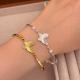 1pc 999 Sterling Silver Honeycomb Butterfly Bangle Bracelet, Luxurious Minimalist Style, Perfect For Daily Wear, Dates & Valentines Gifts