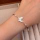 1pc 999 Sterling Silver Honeycomb Butterfly Bangle Bracelet, Luxurious Minimalist Style, Perfect For Daily Wear, Dates & Valentines Gifts