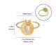 18K Gold Plated Stainless Steel Ring Natural Turquoise Geometric Ornament