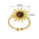 18K Gold Plated Stainless Steel Ring Natural Turquoise Geometric Ornament