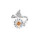 Rotatable Full Diamond Flower Ring 18K Gold Plated Anxiety Relief Open Finger Ring