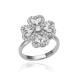 Rotatable Full Diamond Flower Ring 18K Gold Plated Anxiety Relief Open Finger Ring