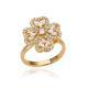 Rotatable Full Diamond Flower Ring 18K Gold Plated Anxiety Relief Open Finger Ring