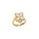 Rotatable Full Diamond Flower Ring 18K Gold Plated Anxiety Relief Open Finger Ring