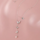 1pc 999 Sterling Silver Mother Of Pearl Butterfly Tassel Pearl Necklace, Luxurious Sweet Style, Perfect For Daily Wear & Valentines Gifts