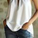 Sleeveless Halter Neck Tank Top Solid Color Loose-Fit Chic Elegant Womens Apparel