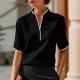 Summer Thin Small Stand Collar V-Neck Slimming Elegant Commuter Top