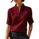 Summer Thin Small Stand Collar V-Neck Slimming Elegant Commuter Top