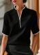 Summer Thin Small Stand Collar V-Neck Slimming Elegant Commuter Top