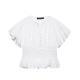 Ruffle-trimmed Puff-sleeve Blouse Top
