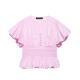 Ruffle-trimmed Puff-sleeve Blouse Top