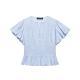Ruffle-trimmed Puff-sleeve Blouse Top
