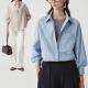 Cotton Yarn-dyed Blue-striped Long-sleeve Shirt