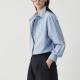 Cotton Yarn-dyed Blue-striped Long-sleeve Shirt