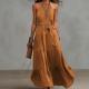 Solid-color Sleeveless Halter-neck Maxi Dress Womens Resort-style Flowing A-line Gown
