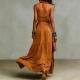 Solid-color Sleeveless Halter-neck Maxi Dress Womens Resort-style Flowing A-line Gown