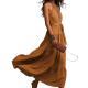 Solid-color Sleeveless Halter-neck Maxi Dress Womens Resort-style Flowing A-line Gown