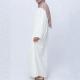 Solid-color Long-sleeve Crew-neck Relaxed-fit Casual Dress